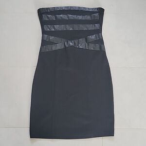 Faux leather bandage dress